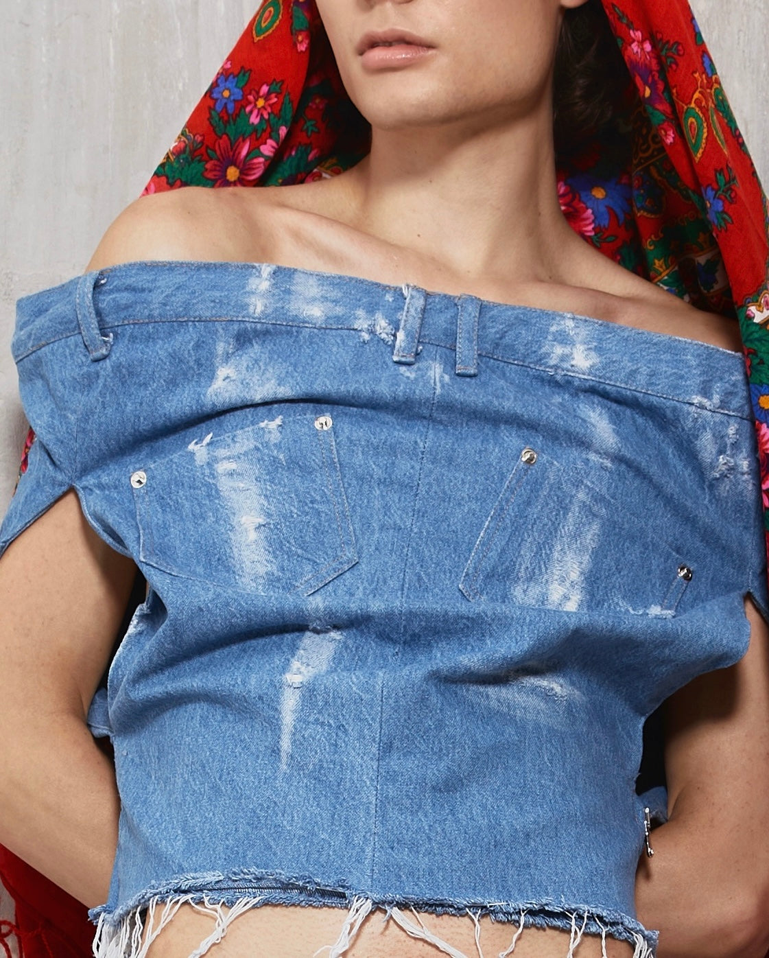 Deconstructed Denim Top