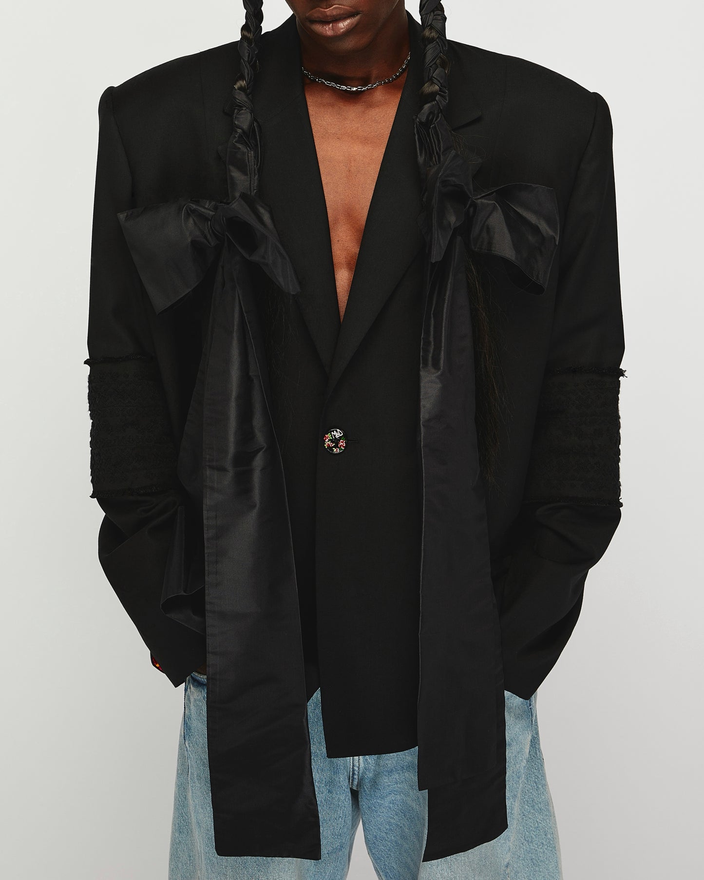 Embroidered Oversized Blazer
